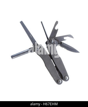 Black tool with multiple attachments isolated on white Stock Photo