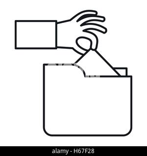 Robbery secret data in folder icon Stock Vector