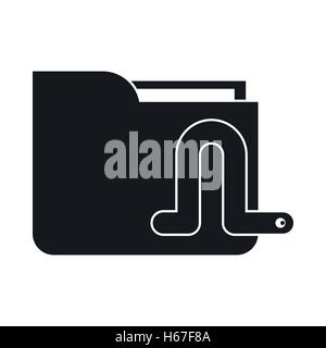 Computer worm icon, simple style Stock Vector