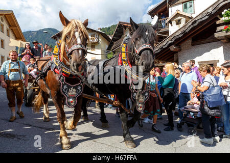 Falcade, Belluno, Italy - September 24, 2016: Se Desmonteghea a great party in Falcade Stock Photo