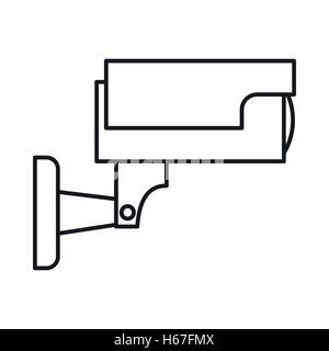 Surveillance camera icon, outline style Stock Vector