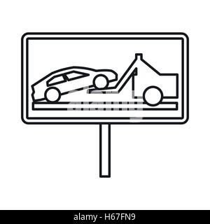 No parking sign icon, outline style Stock Vector