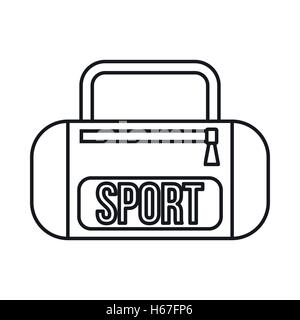Sports bag icon, outline style Stock Vector
