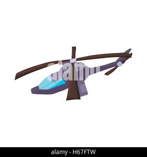 Military helicopter icon in cartoon style isolated on white background