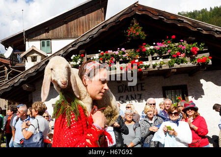 Falcade, Belluno, Italy - September 24, 2016: Se Desmonteghea a great party in Falcade Stock Photo