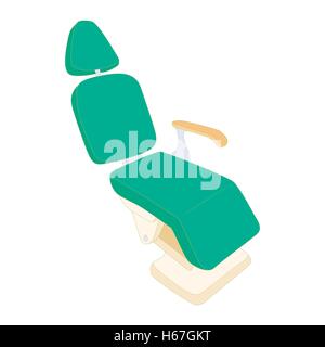 Green dentist chair icon, cartoon style Stock Vector