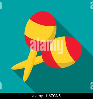 Maracas icon, flat style Stock Vector
