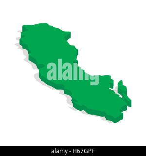 Green map of Sweden icon, isometric 3d style Stock Vector