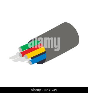 Electric cabel icon, isometric 3d style Stock Vector