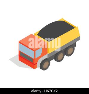 Dump truck icon, isometric 3d style Stock Vector