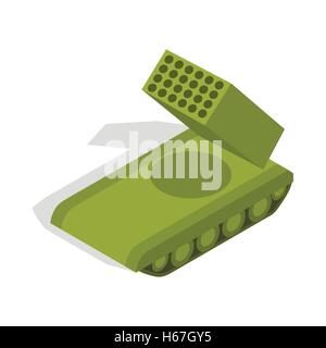 Multiple launch rocket system icon Stock Vector