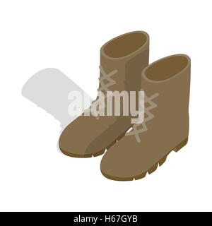 Combat military boots icon, isometric 3d style Stock Vector