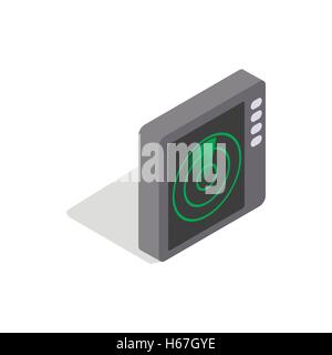 Radar screen icon, isometric 3d style Stock Vector