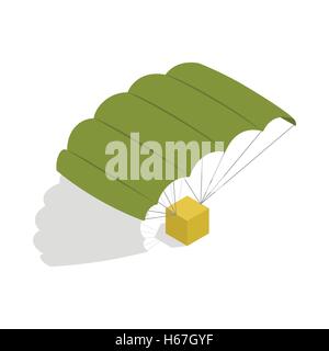 Military parachute icon, isometric 3d style Stock Vector
