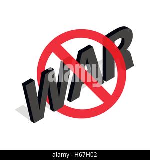 No war sign icon in isometric 3d style Stock Vector