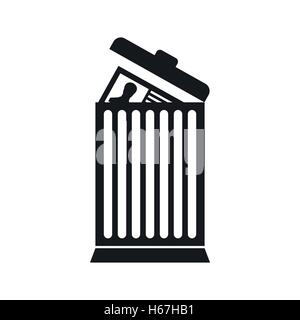 Resume thrown away in the trash can icon Stock Vector