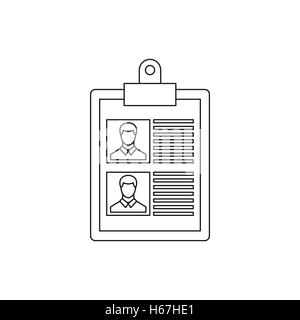 Resume of two candidates icon, outline style Stock Vector