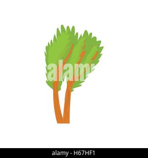 Tree with green leaves icon, cartoon style Stock Vector