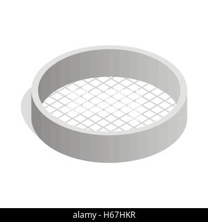 Sieve icon, isometric 3d style Stock Vector