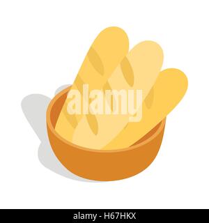 Fresh loaves icon, isometric 3d style Stock Vector