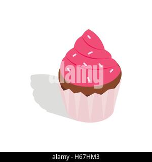 Cupcake icon, isometric 3d style Stock Vector
