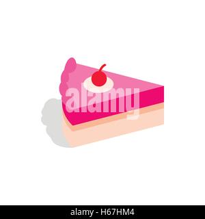 Piece of cake icon, isometric 3d style Stock Vector