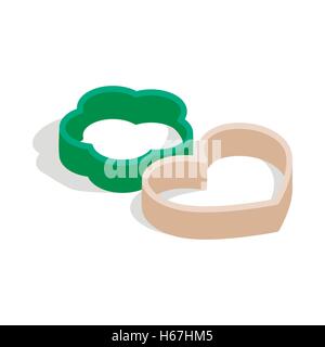 Cookie cutters icon, isometric 3d style Stock Vector