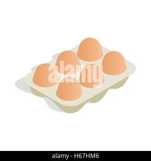 Packaging for eggs icon, isometric 3d style Stock Vector