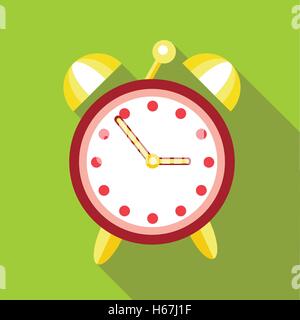 Alarm clock icon, flat style Stock Vector