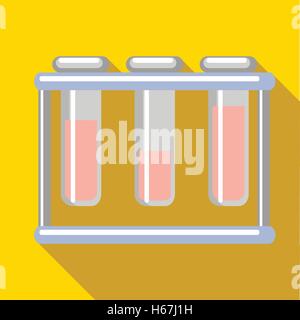 Medical test tubes icon, flat style Stock Vector