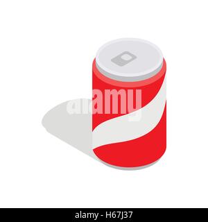 Carbonated drink icon, isometric 3d style Stock Vector