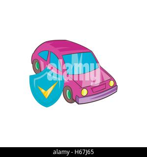 Car insurance icon in cartoon style Stock Vector