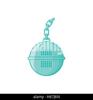 Steel strainer icon, cartoon style Stock Vector