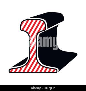 Section of rail icon, simple style Stock Vector