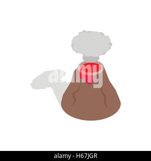 Volcano erupting icon, isometric 3d style Stock Vector