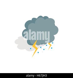 Cloud, lightning and hail icon, isometric 3d style Stock Vector