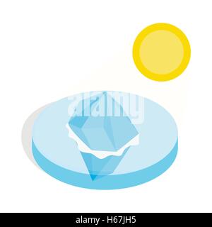 Melting iceberg icon, isometric 3d style Stock Vector