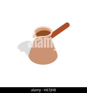 Brown coffee cezve icon, isometric 3d style Stock Vector
