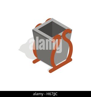 Gray litter bin icon, isometric 3d style Stock Vector