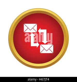 Two envelopes icons up and down arrows icon Stock Vector