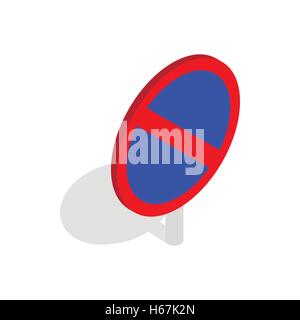 No parking traffic sign icon, isometric 3d style Stock Vector