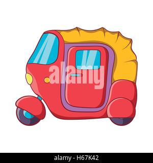 Auto rickshaw icon in cartoon style Stock Vector