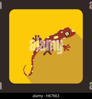 Spotted chameleon icon, flat style Stock Vector