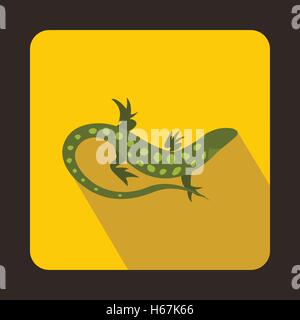 Spotted lizard icon, flat style Stock Vector