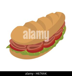 Cartoon submarine sandwich Stock Vector