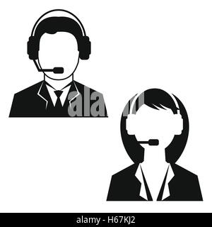 Man and woman from technical support Stock Vector