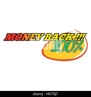 Money back comics icon Stock Vector