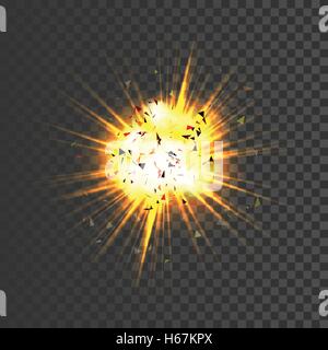 Realistic explosion icon Stock Vector