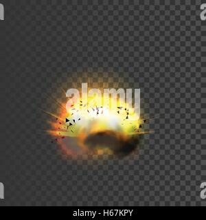 New realistic explosion icon Stock Vector