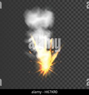 Realistic explosion sign Stock Vector